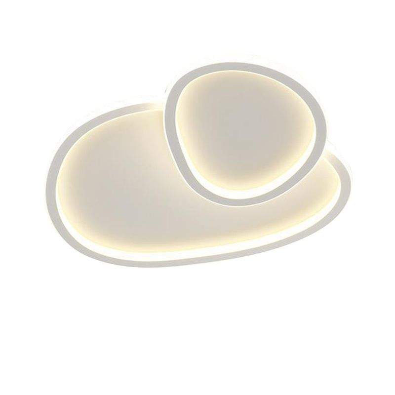 White Modern Flush Mount Lighting Unique LED Ceiling Light for Living Room