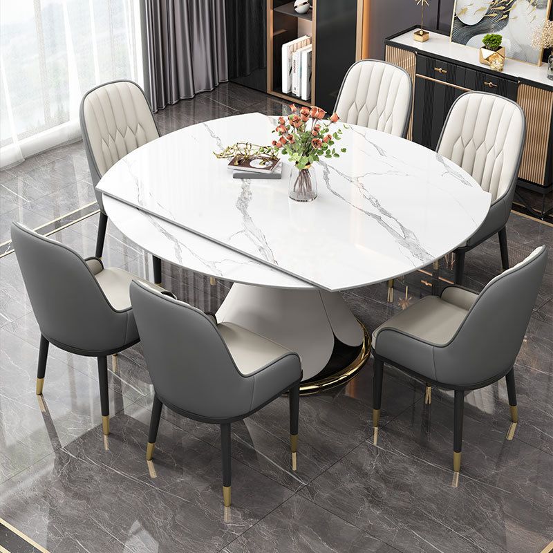 Contemporary Pedestal Dining Table Round Dinner Table for Home