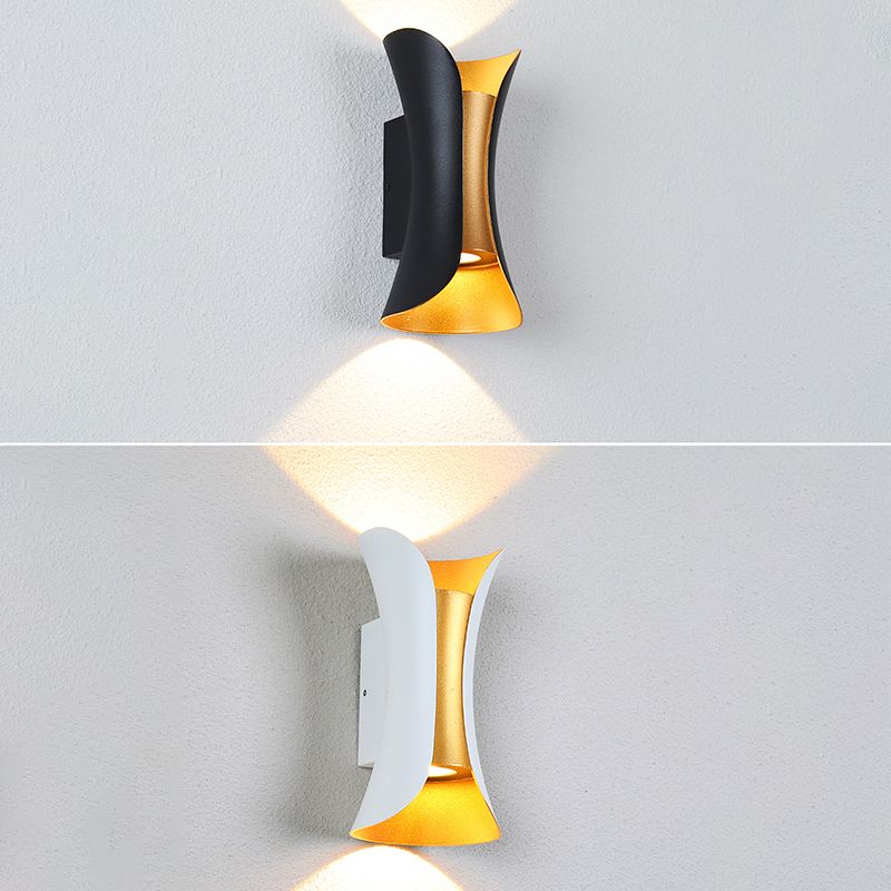 Modern Creative LED Wall Lamp Aluminium Geometric Wall Sconce with Glass Shade