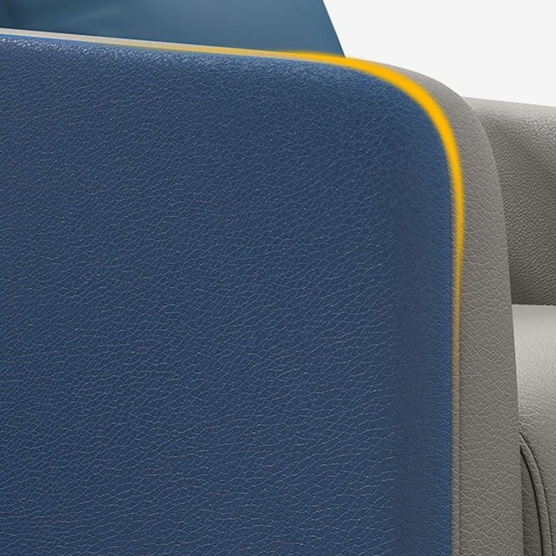 28.34" H Genuine Leather Tuxedo Arm Sofa Contemporary Standard Sofa