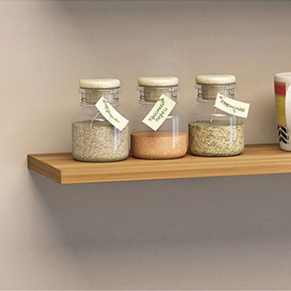 Floating Modern Bookcase Horizontal Matte Finish Wood Open Case for Living Room