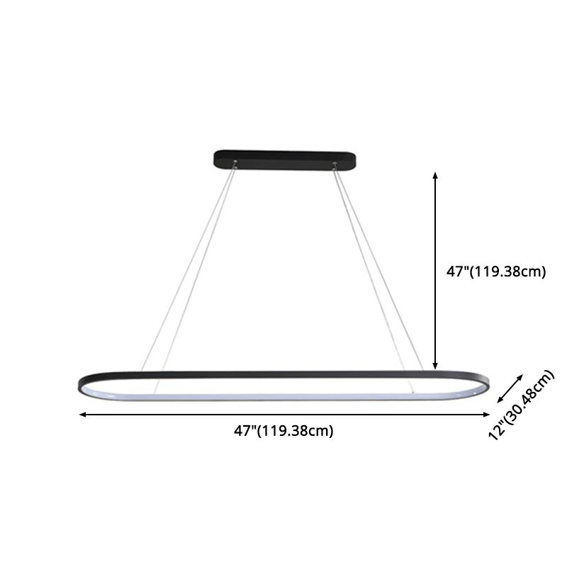 Ellisse soggiorno a sospensione a sospensione LAD in metallo LED Minimalista Kit di luce sospesa
