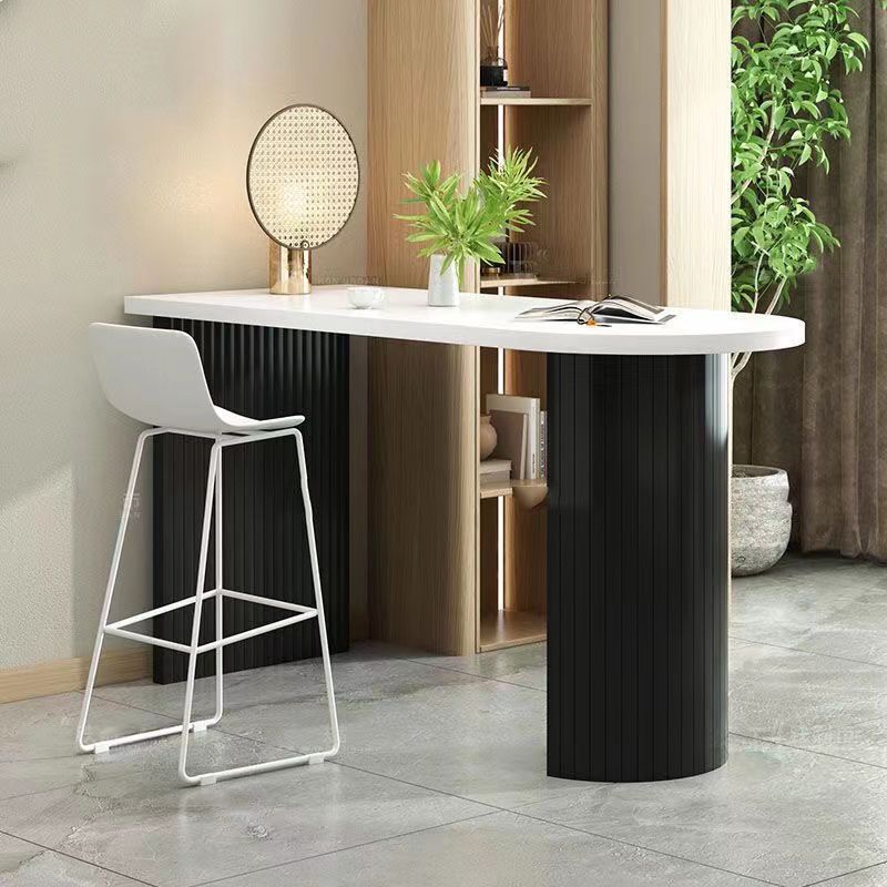 Modern Solid Wood Bar Table Living Room Fixed Bistro Bar Desk