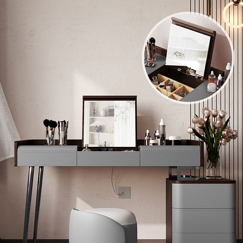 3 Drawer Dressing Table Storage Box with Makeup Table and Stool