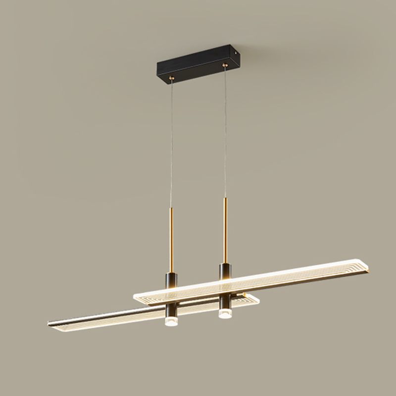 Linear Island Lighting colgante rectángulo colgante de las luces de isla en metal