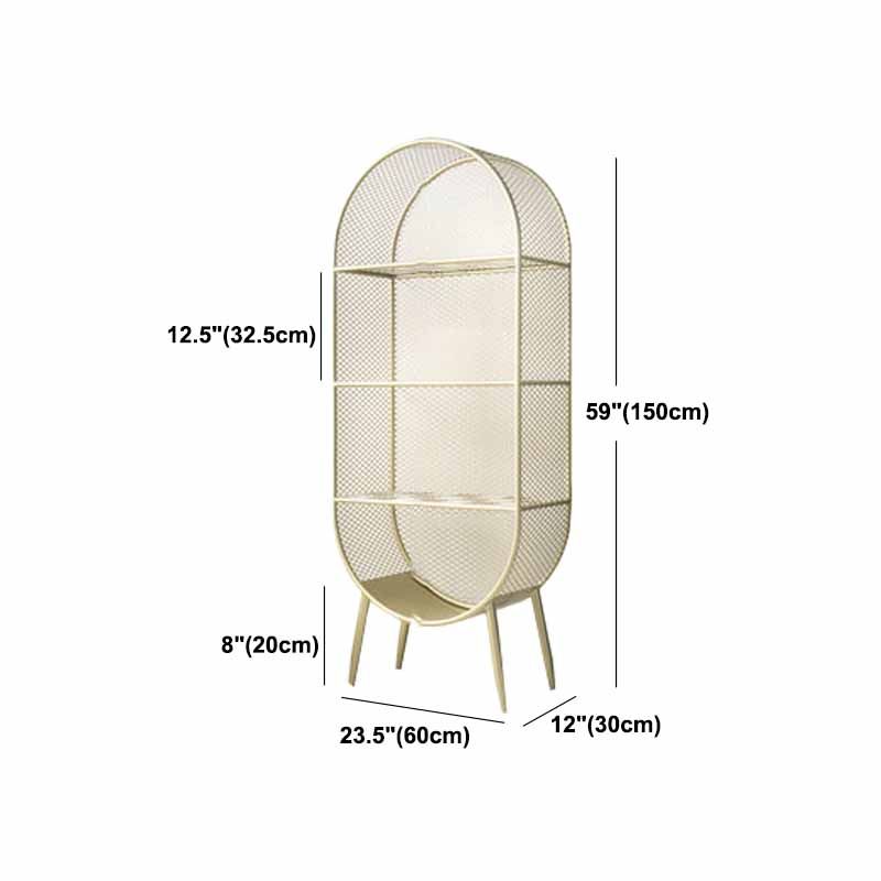 Closed Back Bookcase Glam Style Bookshelf for Office Home and Study Room