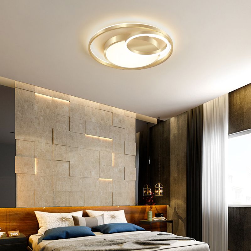 LED-Unterputz-Deckenleuchten, goldene Ring-Deckenleuchte für Schlafzimmer