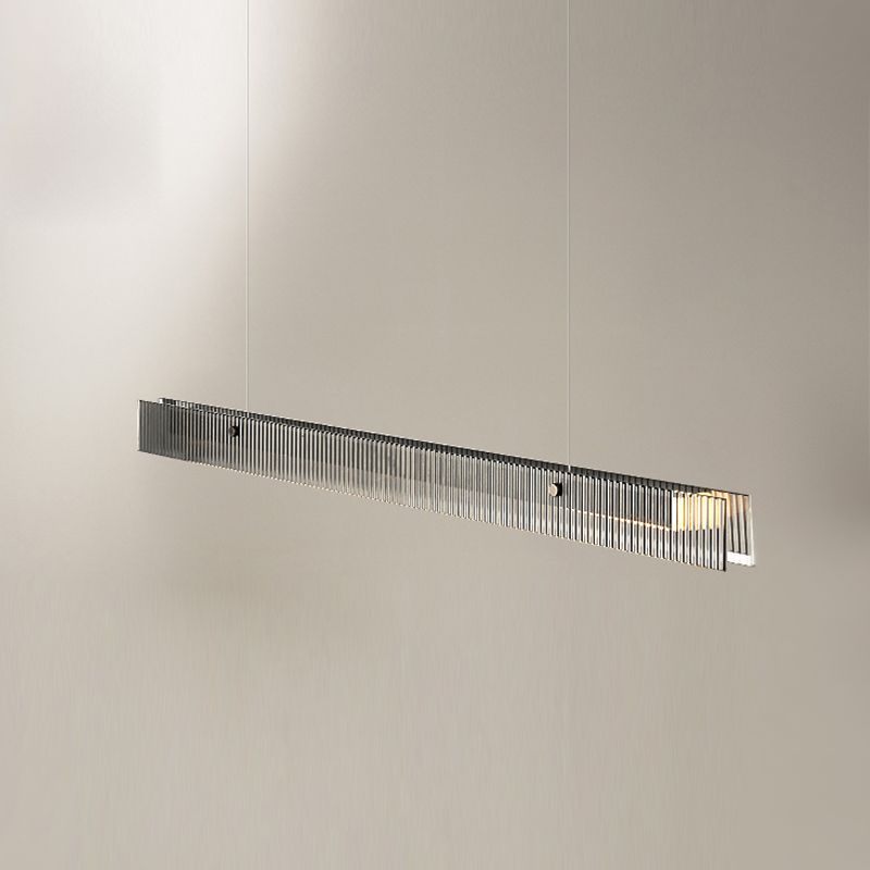 1-Light Island Ceiling Light Modern Style Rectangular Shape Glass Pendant Lighting