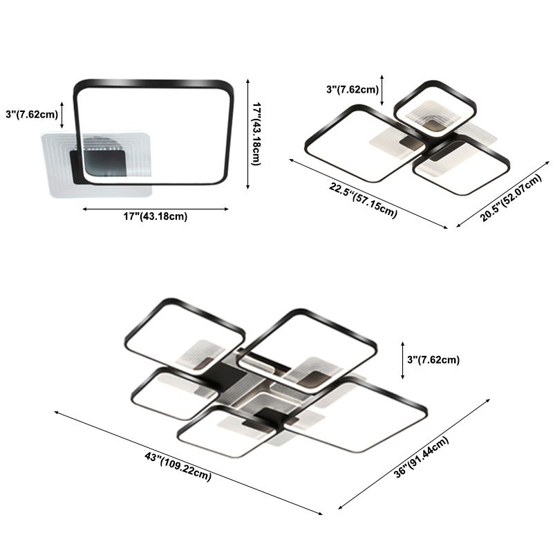 Square Flush Mount Light Flush Mount Led Lights Modern Flush Mount Light Fixtures for Living Room