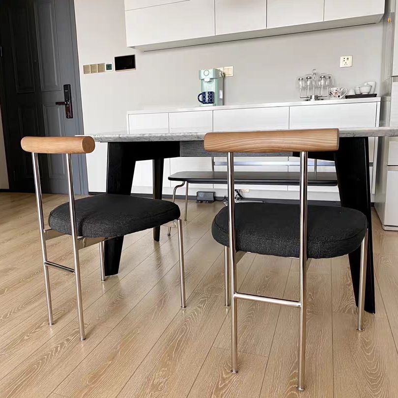 Les chaises latérales de salle à manger tapissées par style industriel ouvrent les chaises sans bras de salle à manger de dos