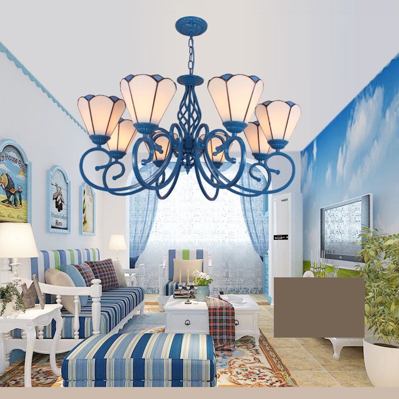 Arte artesanal multicolor lámparas de lámparas de lámpara de lámpara de desplazamiento candelabro mediterráneo