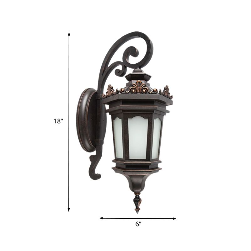 Weißes Glas Schwarz Finish Wandleuchte geometrische 1-Bulb Country Wall Mount Lampe für Garten