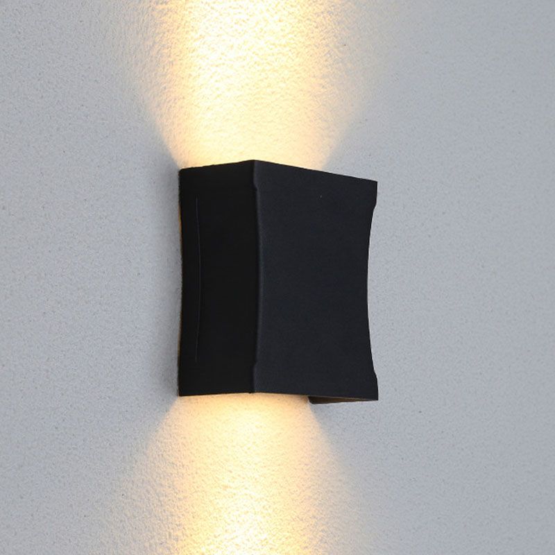 Luz de pared de pared de aluminio al aire libre moderna LED de pared de 2 luces LED de 2 luces