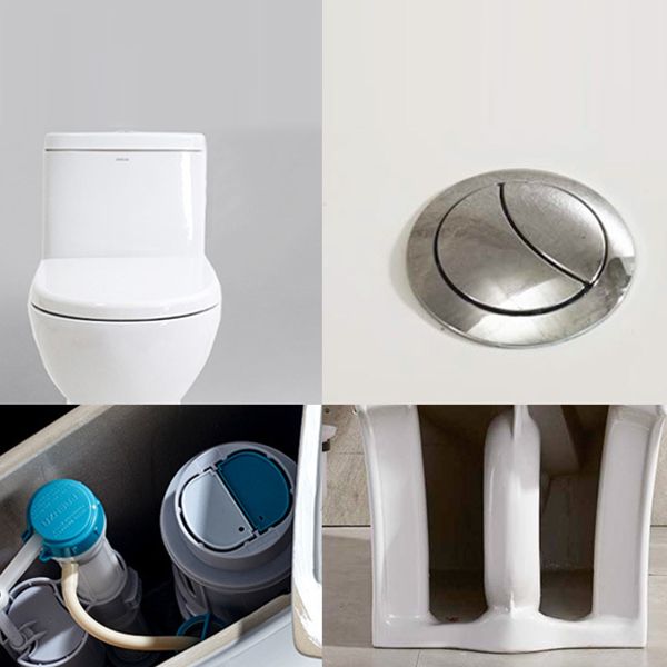 Traditional 1-Piece Toilet White Urine Toilet with Slow Close Seat for Bathroom