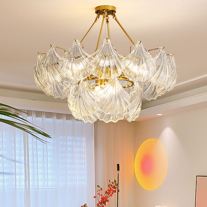 Luces colgantes de forma única luces de lámpara de vidrio de estilo contemporáneo en oro