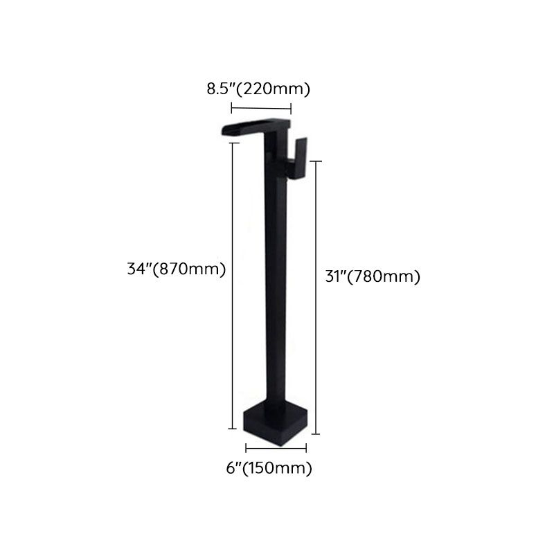 Modern Floor Mounted Metal Freestanding Tub Filler Single Handle Freestanding Faucet