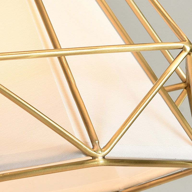 Luminaires suspendus à 3 légers avec nuance de cage, nordique de style cluster de style simple Lumière pour intérieur