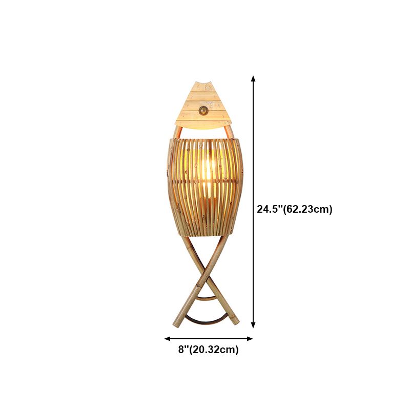 Modern Fish Shape Wall Lamp Household Bamboo Wall Mount Lighting for Sitting Room