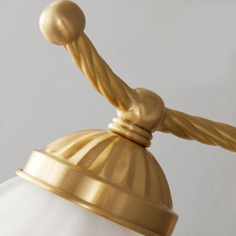 Modern Wall Mounted Light 1 Light Glass Flush Mount Wall Sconce in Gold Finish