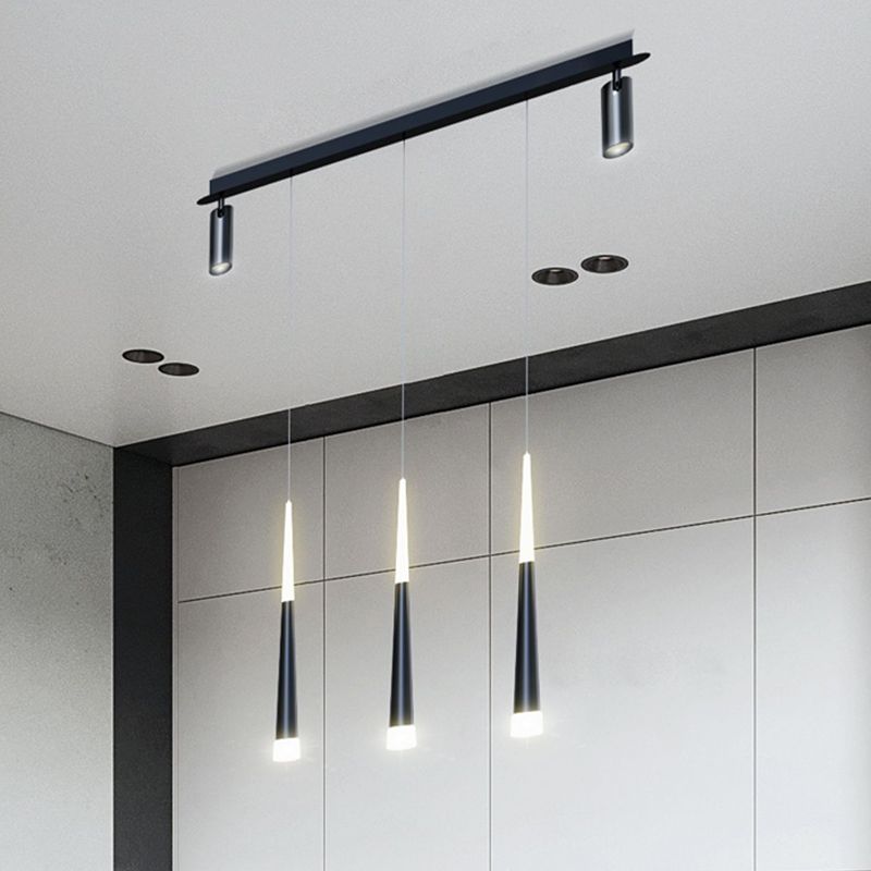 Torch-shaped LED Island Light with 360° Adjustable Spotlight Design Dining Room Lighting Fixture