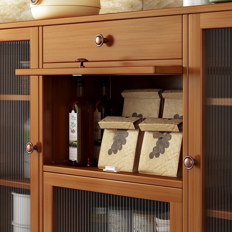 Contemporary Sideboard Cabinet Bamboo Sideboard Table with Drawers for Dining Room