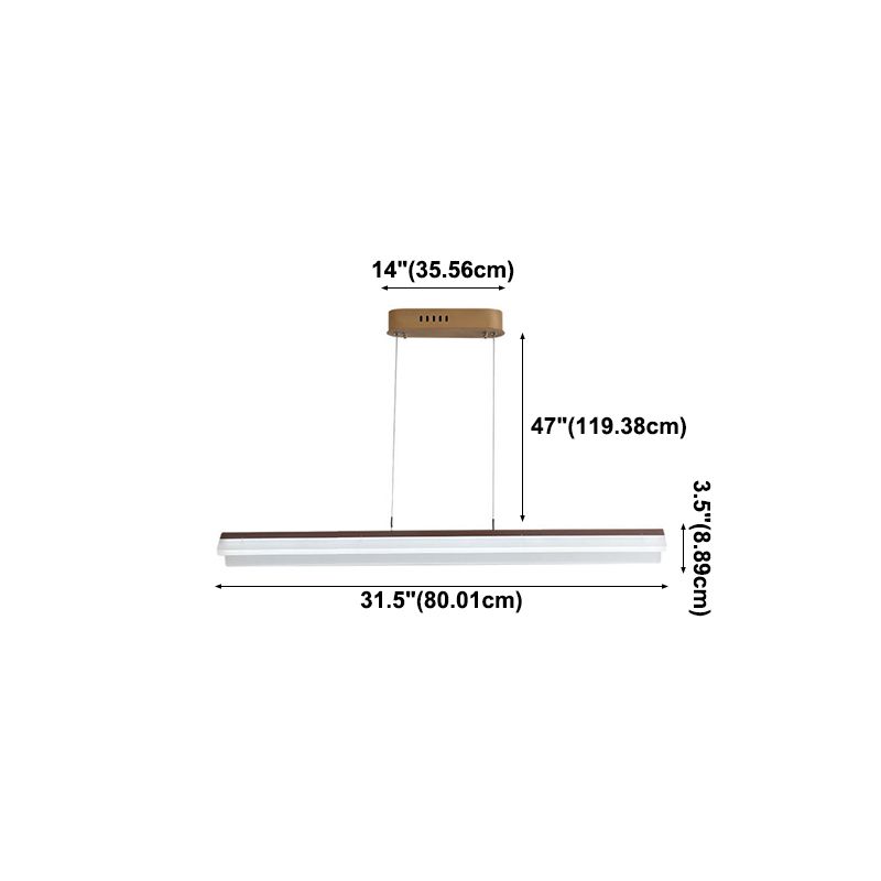 Simple LED Island Light Modern Style Metal Hanging Light for Dining Room