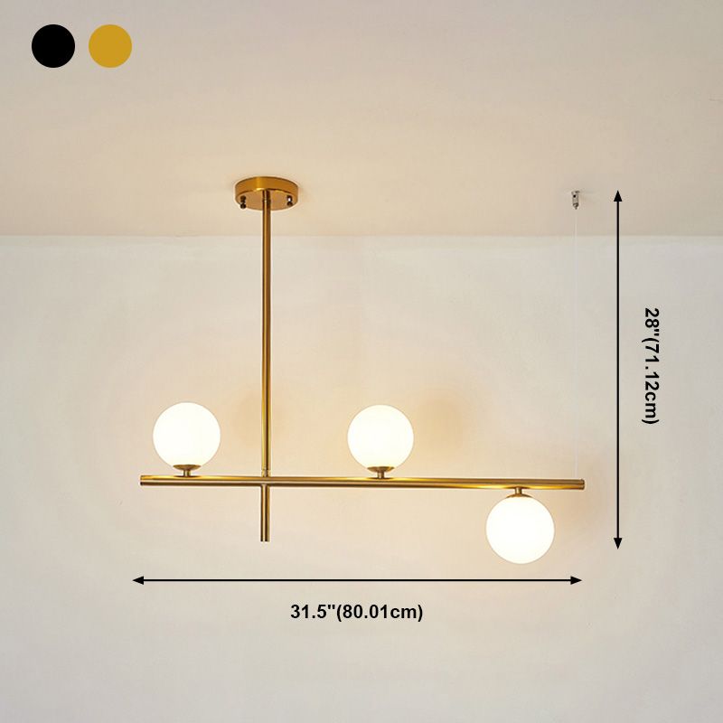 Pendants contemporains Sphère Glass Island Chandelier pour la cuisine