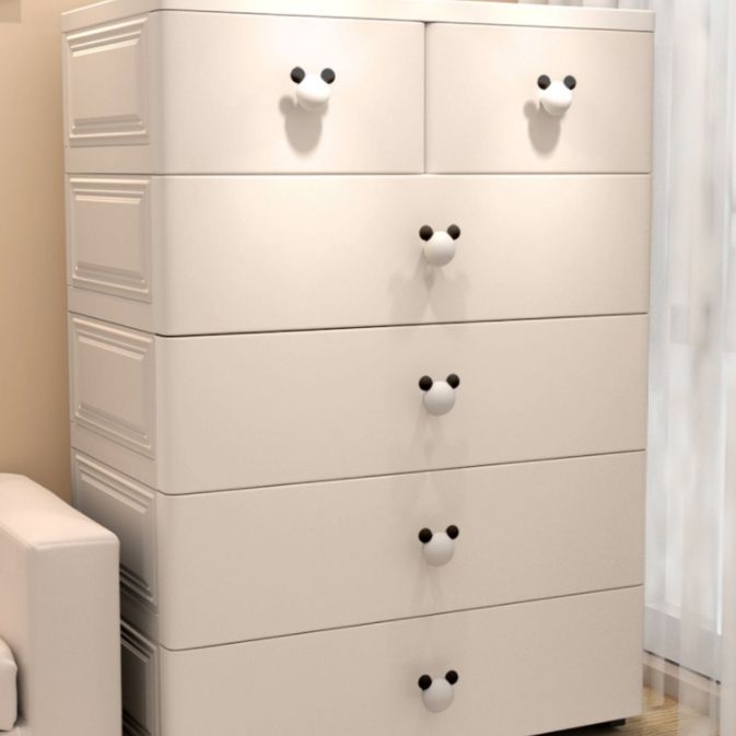 Plastic Non-Hanging Armoire with Drawers Contemporary Indoor Storage Cabinet