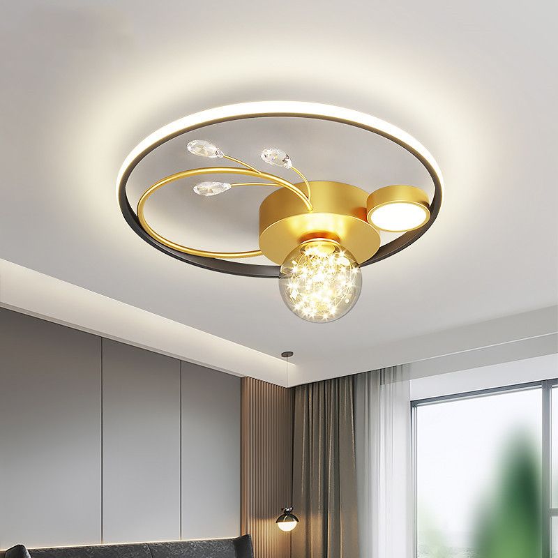 Multi-lights Multi-lights Flush mount moderno estilo de iluminación de techo de montaje en oro