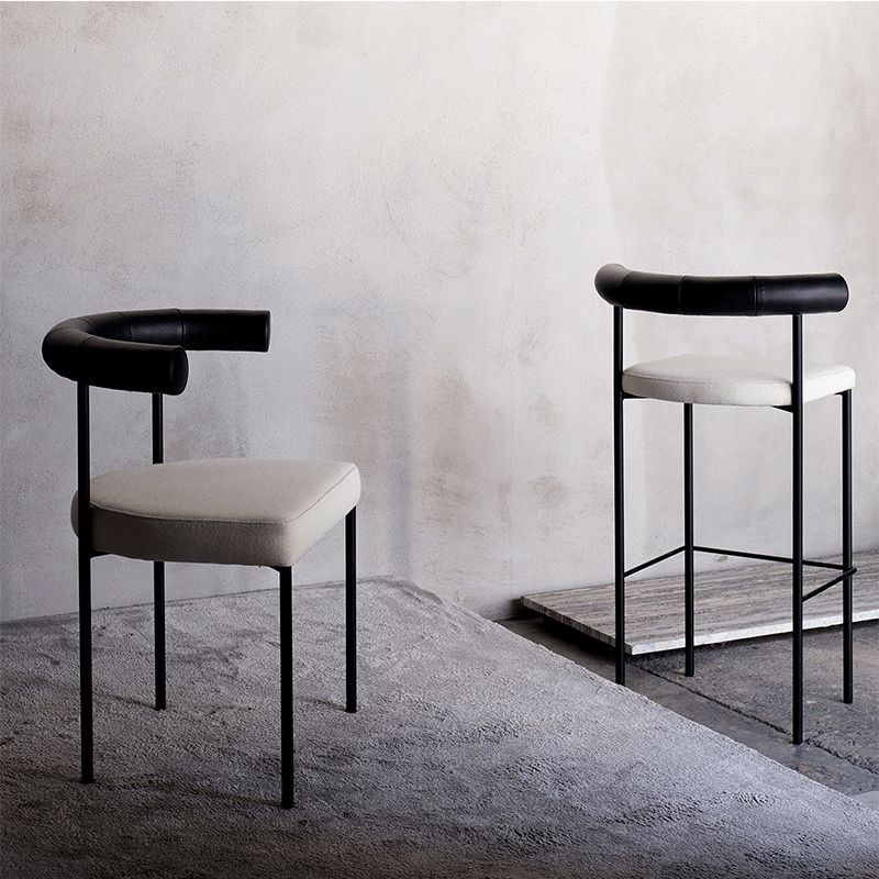 Open Back Dining Side Chair Contemporary Armless Dining Chairs for Home