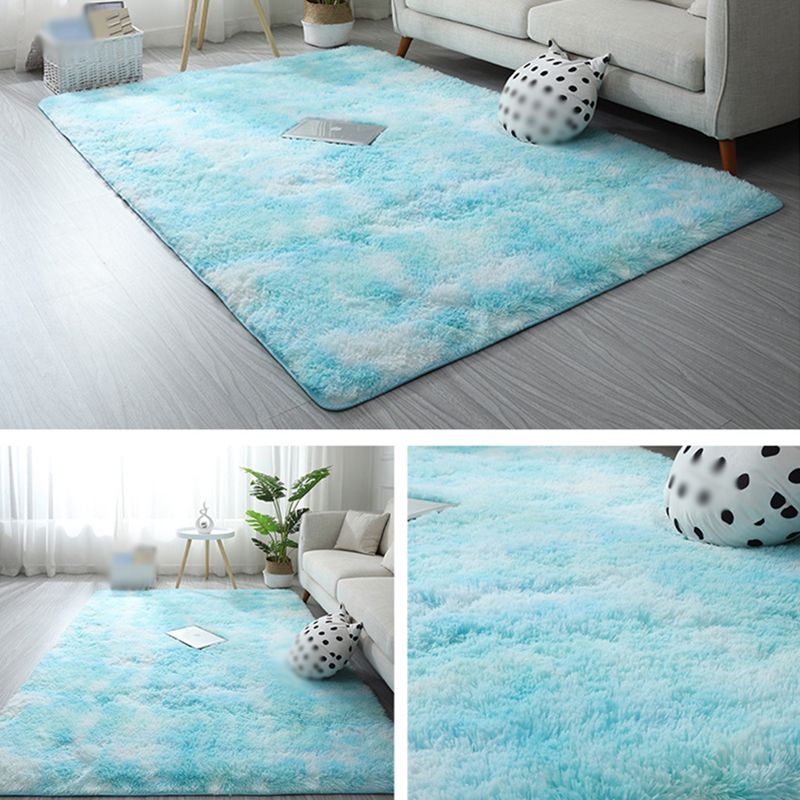 Minimalist Carpet Tie Dye Print Modern Polyester Carpet Non-Slip Backing Shag Rug for Living Room