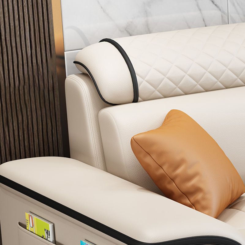 Faux Leather/Fabric Sectionals Pillow Top Arm Sofa with Reversible Chaise