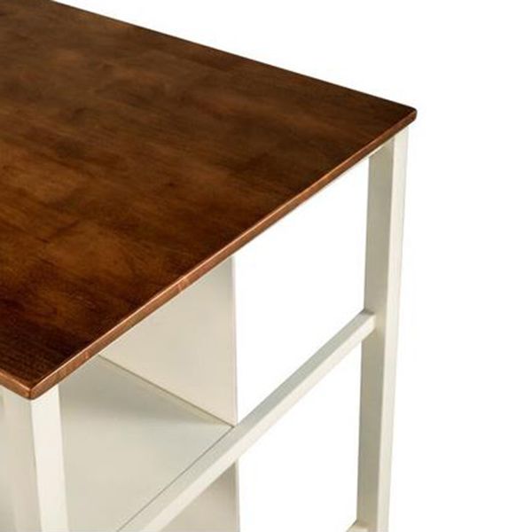 Modern Stationary Kitchen Island table Wood Rectangular Kitchen Island table