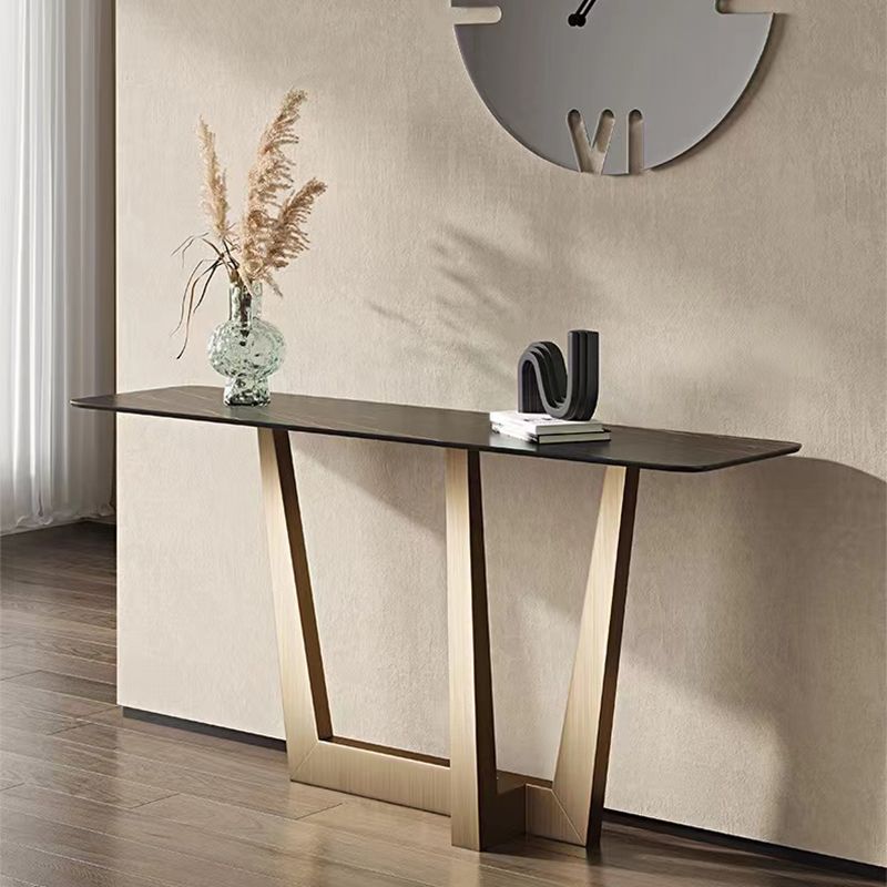 Modern 15.75" W Console Table Stone Rectangle Accent Table for Hall
