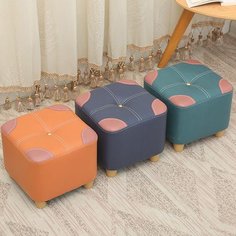 Orange Modern Standard Square Color Piece Leather Standard for Drawing Room