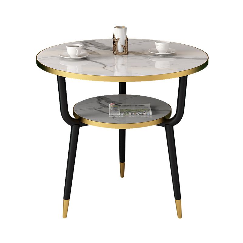 Contemporary MDF Standard Dining Table Round Shape Kitchen Dining Table with 3 Legs Base
