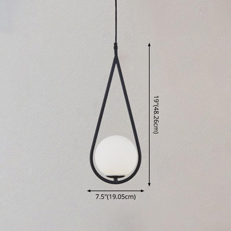1 luminaires suspendus légers au milieu du siècle moderne en verre blanc suspendu suspendu pour chambre à coucher