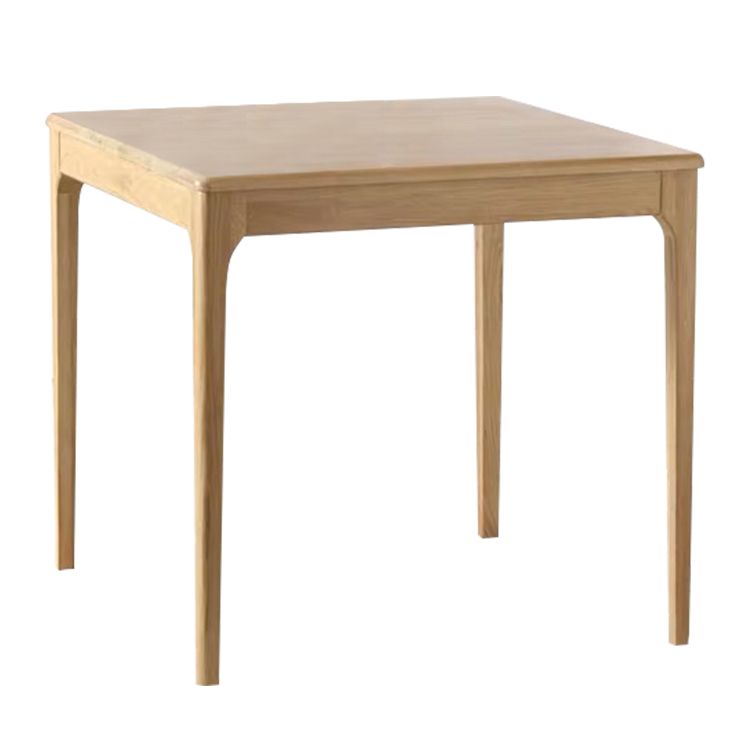 Square Wood Color Dining Table Oak Solid Wood Table Industrial with 4 Legs