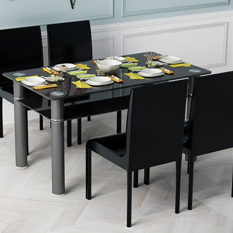 Metall modernes Rechteck Innentischglas Tisch für Küche und Esszimmer