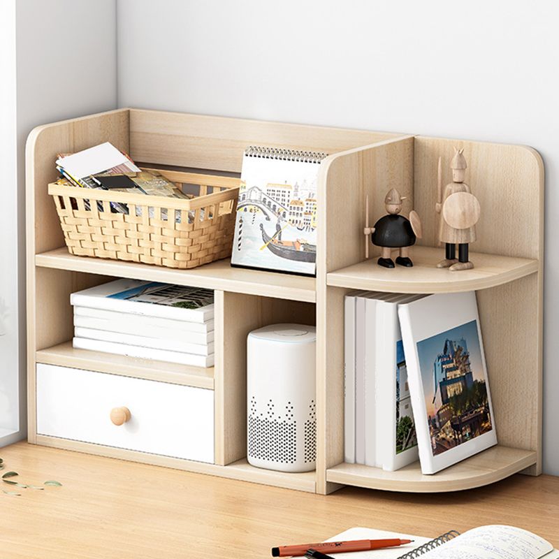 Closed Back Bookshelf Engineered Wood Contemporary Bookcase with Shelves