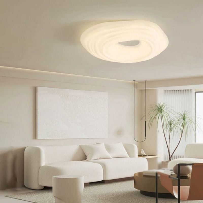 2-Light White Modernism Flush Mount Lighting Acrylic LED Ceiling Light for Bedroom