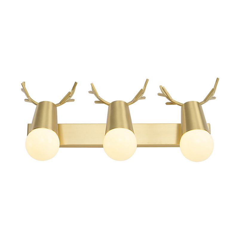 Metal Wall Lighting Modern Style Sconce Lamp in Gold for Bathroom
