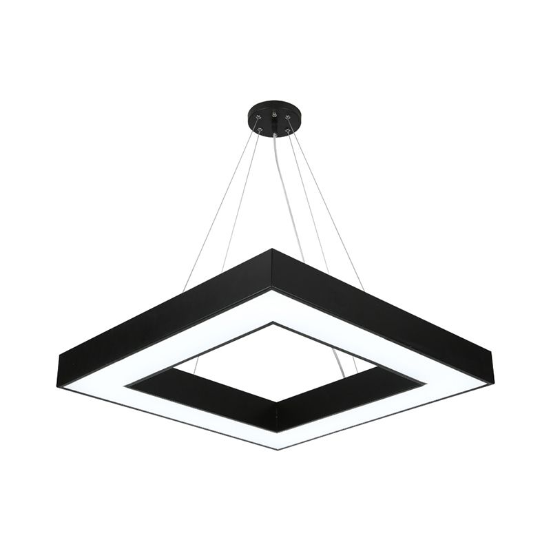 Semplice illuminazione a led al soffitto a led il lampadario quadrato con ombra acrilica per ufficio