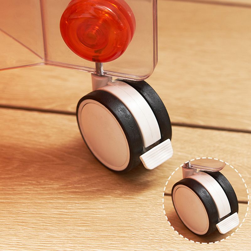Modern Acrylic Round Side Table with Casters Tray Top 2 - Tier End Table Set