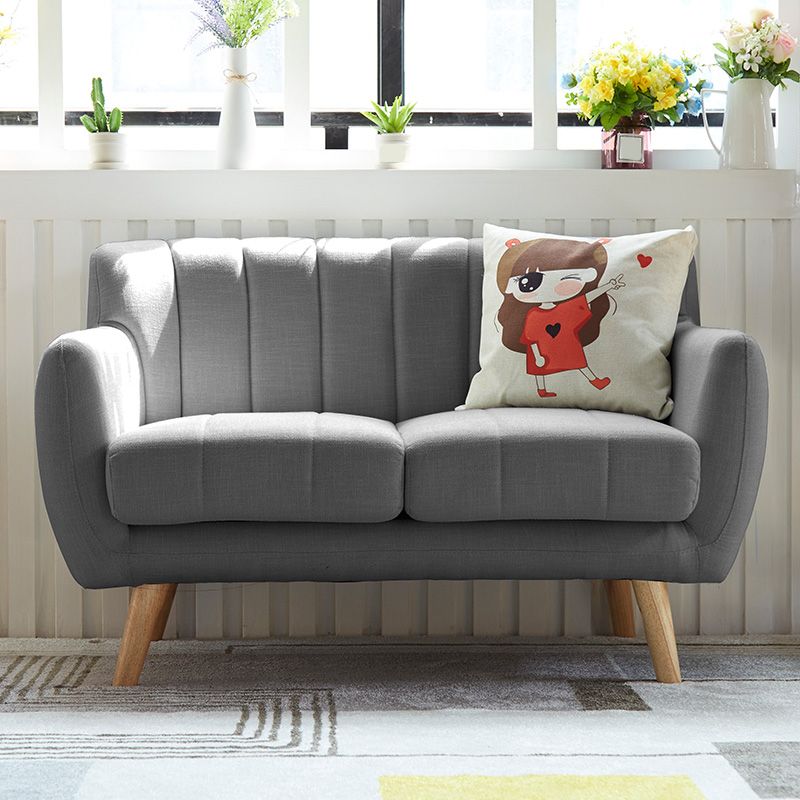 Linen Contemporary Standard Flared Arm Sofa for Living Room, Apartment