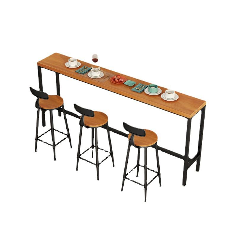 Contemporary Bar Table Rectangle Solid Wood Pub Table for Indoor Use