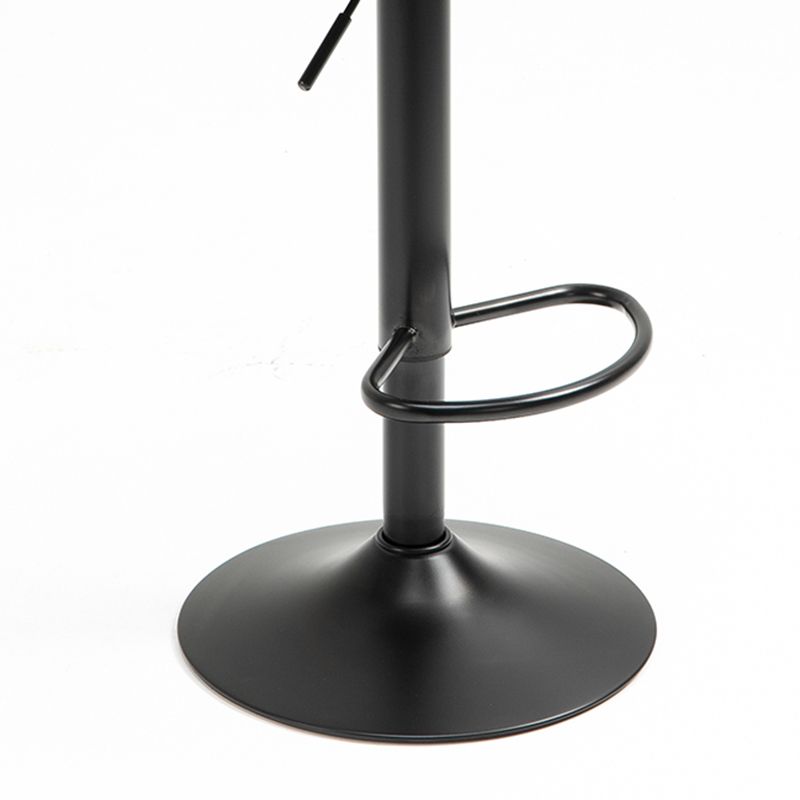 Modern Backrest Liftable Stool Iron Household Bar Stool with Cushion and Pedal