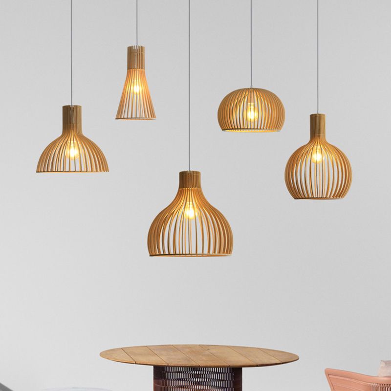 1 hängende Deckenlichter kreativer moderner Holzanhänger für Bekleidungsgeschäft