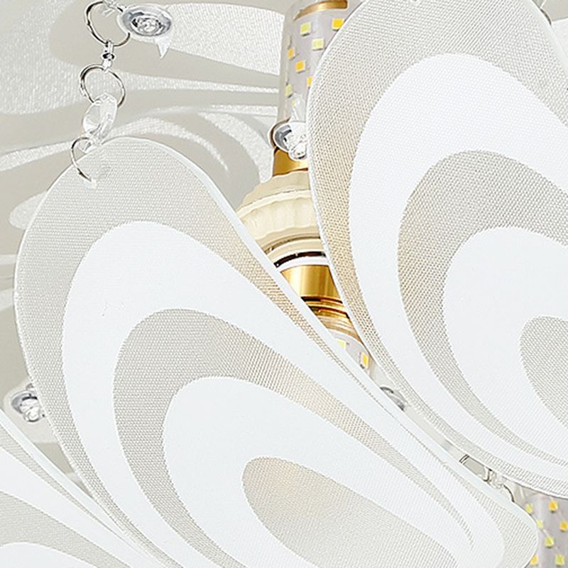 5/8/14-Light Modernism Golden Finish Flush Mount Lighting Round LED Ceiling Light