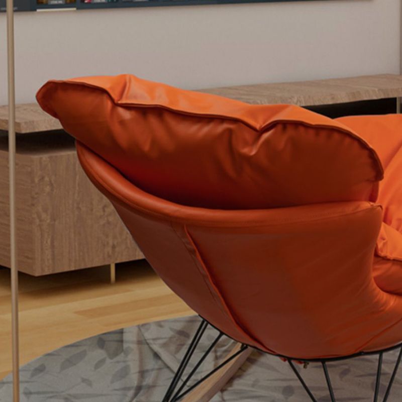 Modern Upholstered Rocker Chair Metal Frame Rocker Chair with Ottoman